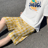 AIDASE  -  New Korean Fashion Plaid Casual Men's Shorts Summer Hip Hop Streetwear Bermudas Hawaii Beach Gym Y2K Baggy Shorts Man aidase-shop
