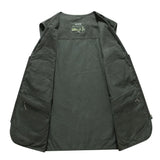 Aidase L-6XL Big Size New Men Multi Pocket Cotton Vest Casual with Many 14 Pockets Sleeveless Jackets Male Outdoor Photograph Waistcoat aidase-shop