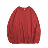 Oversized Men's T-shirts Long Sleeve Quality Cotton Fashion Korean Clothing Tops Solid Color Harajuku Male Tees aidase-shop