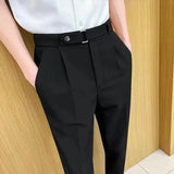 AIDASE  -  British Style Men Suit Pants Light Luxury Advanced Sense Ankle-Length Pencil Pants Summer Slim Fit Business Casual Trousers aidase-shop