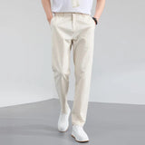 AIDASE  -  Men Solid Color Loose Breathable Simple Basic Casual Daily Loose Fit Cottom Linen Suit Trousers Male New Fashion Pants Clothes aidase-shop