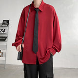 Aidase Korean Fashion Ice Silk Shirts for Men 2023 Spring Summer Solid Color Long Sleeve Casual Loose Comfortable Button Up Shirt 5XL-M