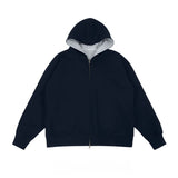 AIDASE  -  Mens Autumn Spring Contrast Color Cardigan Hooded  Thick Premium Loose Heavyweight Top Men's hoodie ventilate essentials hoodie aidase-shop
