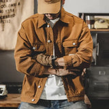 Aidase Male Jean Coats Wide Shoulders Autumn Men's Denim Jacket Cargo Brown Menswear Joker G Fashion Winter Clothing Trendy Korea aidase-shop