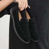 AIDASE  -  Leather Loafers Men's Business Casual Flat Heel Breathable Comfortable Spring Autumn Seasonal Fashion Single Shoes Slip-On aidase-shop