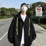 Aidase Men Hoodies Harajuku High Street Hooded Sweatshirts Y2K Streetwear Hip Hop Gothic Zip Up Loose Jacket Coats Pullover Tops aidase-shop