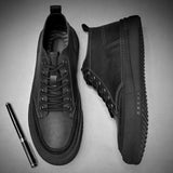 51.74Aidase New Mens Casual Shoes Leather Sneakers Comfort Flat Shoes Male High Quality British Style Comfortable Outdoor Walking Sneakers aidase-shop