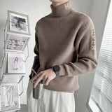 Aidase Knitted Sweaters for Men Turtleneck High Collar Black Man Clothes Pullovers Coat Jacket Letter Maletry New in Plus Size Casual aidase-shop