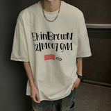 AIDASE  -  Korean Style Men's Crewneck Letter TShirt Short Sleeve Casual Baggy Short Sevee Tops Summer Streetwear Party Couple aidase-shop