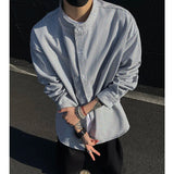 AIDASE  -  Spring New Products: 65% Cotton High-quality Men's Breathable Stand-collar Shirt, Unisex Loose-fitting Jacket, Striped Top. aidase-shop