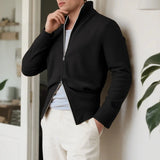 AIDASE  -  Men Sweatshirts Solid Color Lapel Long Sleeve Zipper Male Hoodies Cardigan Streetwear Autumn 2025 Casual Male Outerwear aidase-shop