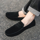 AIDASE  -  Men's Loafers Hot Selling Spring Autumn Men's Suede Leather Shoes for Commuting Massage Sole Flat Bottomed Walking Shoes aidase-shop
