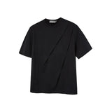 AIDASE  -  New Simple Men's T-shirt Round Collar Short Sleeved Solid Color Casual Tees Pleated Design Loose Male Top Silhouette aidase-shop