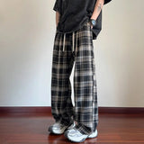 AIDASE  -  Men's Plaid Casual Pants Loose Straight Hong Kong Style Spring Autumn New Fashion Comfortable Breathable Men's Trousers aidase-shop