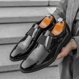AIDASE  -  Luxury Brand Men's Shiny Leather Shoes High-end Occasions Business Men's Formal Shoes Classic Loafers Brown Retro Shoes aidase-shop