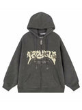 Aidase Autumn Men's Goth Corduroy Zip Up Hoodies Hip Hop Fashion Foam Print Jacket Women's Y2K Vintage Streetwear Hoody Sweatshirts aidase-shop