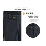 AIDASE  -  Men's Black Textured Trousers, Fashionable Slim-fit Formal Trousers, Adjustable Waist Casual Trousers, Asian Fit aidase-shop