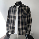 AIDASE  -  Men'S Loose Casual Fashion Retro Long Sleeved Plaid Shirt Comfort Wrinkle-Free New Men'S Shirt roupas masculinas aidase-shop