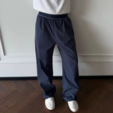 AIDASE  -  Trendy Men Casual Pants Fashionable Simple Solid Color Elastic Waist Straitght-led Male Trousers 2025 New Fashion 21E7641 aidase-shop