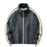 AIDASE  -  New Fashion Men's Color-coded Stand Collar Long Sleeve Casual Trendy Loose Zipper Cardigans Male Clothes Sweatshirts Tops aidase-shop