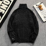 AIDASE  -  Faux Mink High Neck Men Sweater Autumn Winter New Trend Loose Long Sleeve Thickened Warm Knitted Pullovers Tide 21E7596 aidase-shop