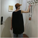 AIDASE  -  Japanese Men's Vest Korean Solid Color Loose Sleeveless Trendy T-shirt Summer Outdoor High Street Style Male Top aidase-shop