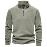 AIDASE  -  Men's Autumn Winter Stand Collar Half Zip Long Sleeve Hoodie Trendy Versatile Men's Fleece Top aidase-shop