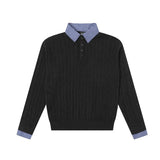 AIDASE  -  Retro Japanese Sle Long Sve Knitted Sweater Men Women Spring Autumn Versatile Striped Patchwork Twist Knitwear aidase-shop