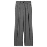 AIDASE  -  Summer Thin Men's Wide Leg Pants Loose Slimming Business Casual Style High Waist Trousers Polyester Blend Four Seasons Wear aidase-shop