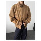 AIDASE  -  American Jacket Men's Autumn Workwear Short Stand Collar Jacket Outdoor Waterproof Coats aidase-shop