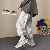 AIDASE  -  Work Pants for Men's Spring and Summer Trendy Brand Street-fried Wide-leg Pants Ins Hong Kong Style Versatile Nine-point Pants aidase-shop