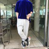 Aidase Mens T-Shirt Gold Velvet Casual T-Shirt Spring Autumn Fashion Personality Streetwear All-Match Solid Color Tops Men'S Clothing aidase-shop