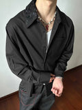 AIDASE  -  Chinese Style Embroidered Flower Collar Shirt Summer High-end Handsome Loose-fitting Shirt Ice Silk Drape Long-sleeved Jacket aidase-shop
