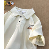 AIDASE  -  American Fashion Retro Polo Shirt Men's Short-sleeved Korean Version New Summer High Street Trend Shirt Lapel T-shirt Chic aidase-shop