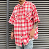Aidase New Fashion Street Embroidered Letter Short-Sleeved Shirt Hip-Hop Casual High-Quality Plaid Lapel Half-Sleeved Tops For Men aidase-shop
