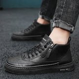 AIDASE  -  Casual Ankle Boots Male Sneakers New Men Boots Winter High Top Leather Shoes Fashion Cotton Shoes Fashion Business Outdoor Shoes aidase-shop