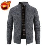 Aidase Knit Sweater Male Zipper Plaid Men's Clothing Cardigan Hoodies Zip-up Thick Winter Red Tops Jumpers Casual Stylish Hot aidase-shop