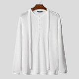 AIDASE  -  Men Sweater Solid V Neck Long Sleeve Hollow Out See Through Male Pullovers Streetwear Loose Fashion Casual Men Clothing aidase-shop