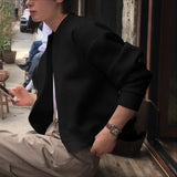 AIDASE  -  Men Jackets Solid Color Stand Collar Long Sleeve Button Men Coats Streetwear Loose Korean Style Fashion Casual Outerwear aidase-shop