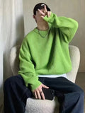 AIDASE  -  Autumn Crew Neck Solid Color Pullover Sweaters For Men Casual Y2K Knitted Sweater High Street Fashion Jumpers Hombre aidase-shop