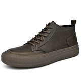51.74Aidase New Mens Casual Shoes Leather Sneakers Comfort Flat Shoes Male High Quality British Style Comfortable Outdoor Walking Sneakers aidase-shop