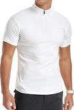 AIDASE  -  New American Lapel T-shirt Men Short Sleeved Summer Solid Color Half Zip Quick Drying Stand Collar Polo Shirt Men's Shirt