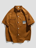 AIDASE  -  Summer Men Short Sleeve Shirts Japanese Casual Lapel Blouses High Street Multi-pocket Oversized Shirt Fashion Camisas De Hombre aidase-shop