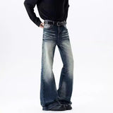 AIDASE  -  American Vintage Waed Distred Men's Jeans Elastic Casual Sle mid Waist Zipper Fly Slim Fit Long Trousers for Men aidase-shop