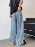 AIDASE  -  Hong Kong Style Wide-leg Jeans for Men in Spring Autumn New Style Loose-fitting Trendy Pants aidase-shop