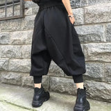 Aidase Harem Black Pants Women Baggy M-3XL Temper Big Pockets Unisex American Streetwear Teens Y2k Clothes Trousers Personal Pantalones