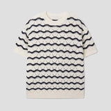 AIDASE  -  Summer Men's Knit Jacquard Short Sleeve T-shirts Striped Hollow Out Casual Tshirts New Y2K Vintage Streetwear Tee Tops aidase-shop