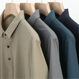 Aidase Solid Color Men T-shirt Short Sleeve Polo Shirt Lightweight Business Casual Turn-down Collar Top Men's Fashion Slim Fit Pullover aidase-shop