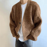 AIDASE  -  American Style Male Cardigan Sweater Casual Knitted Jacket Trendy Simple Long Sleeve Single-breasted Menswear Tide 21E7690 aidase-shop