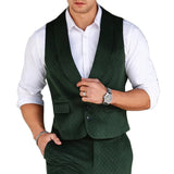 AIDASE  -  Fashionable Mens Textured Suit Jackets Sleeveless Button-up V Neck Lapel Waistcoats Men Spring Fall Casual Slim Fit Vest Jacket aidase-shop